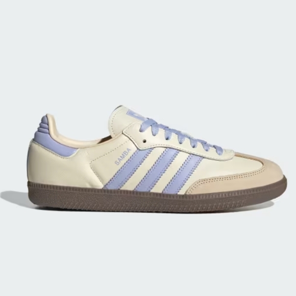 adidas Samba Women’s Sneakers in Cream & Lavender - Picture 3 of 4